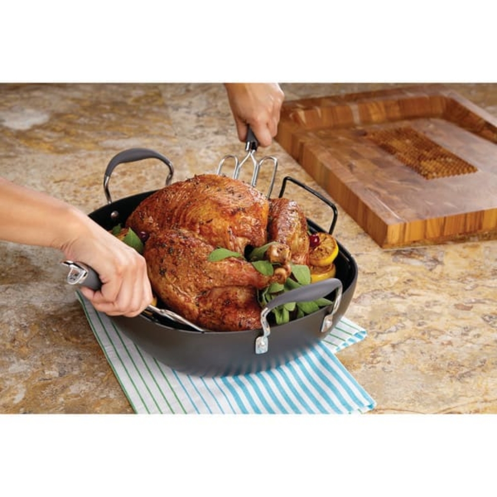 Anolon Advanced Home Hard Anodized Nonstick Roasting Pan, 16 Inch x 13 Inch